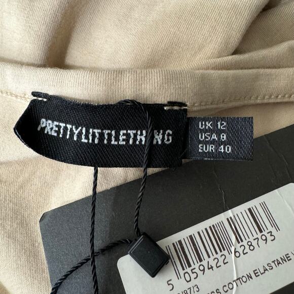 Prettylittlethings Stone Seamless Cotton Elastane V Neck Jumpsuit Size 8 NWT - Picture 10 of 10